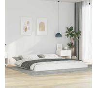 Bed Frame Solid Pine Wood White 200 x 210 cm Modern Platform Sleek Low Profile. [EEK: A]