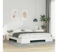 Bed Frame Solid Pine Wood White 200x200 cm Low Modern Floor Bed No Assembly Cozy