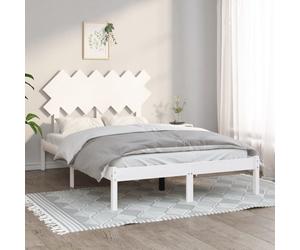 Bed Frame Solid Pine Wood White 2FT6 Small Single 75x190cm Headboard with Slats