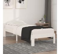 Bed Frame Solid Pine Wood White 2ft6 Small Single 75x190cm Rustic Handcrafted UK