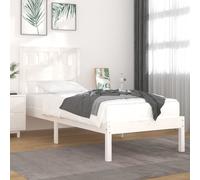 Bed frame Solid Pine Wood White 2FT6 Small Single with Headboard 75x190cm Rustic