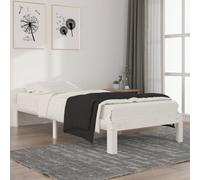 Bed frame Solid Pine Wood White 90x200 cm Slatted Platform Rustic Single Modern