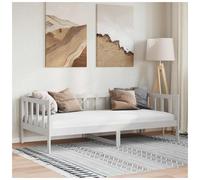 Bed frame Solid Pine Wood White 90x200cm Single Platform Slatted Minimal Scandi