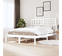 Bed frame Solid Pine Wood White Small Single 75x190cm Rustic Headboard Sturdy XL