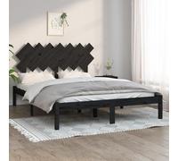 Bed frame Solid Pinewood Black 2FT6 Small Single 75x190cm Headboard Included DIY