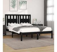 Bed frame Solid Pinewood Black 2FT6 Small Single 75x190cm Headboard Sturdy solid