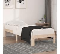 Bed Frame Solid Pinewood Brown 2FT6 Small Single 75x190cm Rustic Slatted Low Bed [EEK: A]