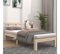 Bed frame Solid Pinewood Brown 90x190cm Single 3FT Wooden Slatted Rustic Eco [EEK: A]