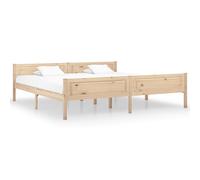 Bed Frame Solid Pinewood Brown 90x200 cm Single Plywood Slatted Base No Mattress [EEK: A]