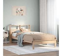 (natural, 75 x 190 cm) vidaXL Bookcase Bed without Mattress Wax Solid Wood Pine