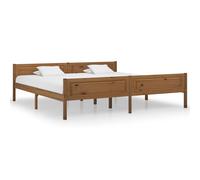 Bed Frame Solid Pinewood Honey Brown Single 90x200 cm Plywood Slats SturdyBuild