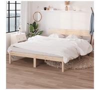 Bed frame Solid pinewood natural 75x190cm UK small single sturdy with headboard