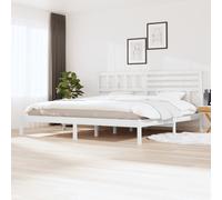 Bed frame Solid pinewood Small Single 75x190cm White Rustic Headboard Untreated