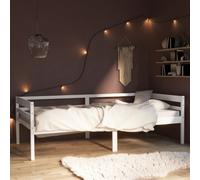 Bed Frame Solid Pinewood White 90x200cm Single Wooden Slatted 200x90x65cm Child