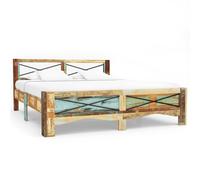 (140 x 200 cm) vidaXL Bed Frame Mattress Foundation Bed Base Bedstead Solid Reclaimed Wood