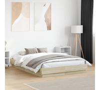 Bed Frame Sonoma Oak 120x190cm Engineered Wood Small Double Sturdy Slats Modern