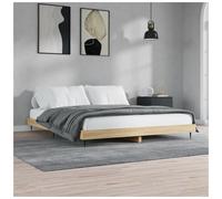 Bed Frame Sonoma Oak 120x200 cm Engineered Wood Metal Legs Plywood Platform Bed