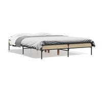 Bed frame Sonoma oak 120x200 cm Engineered wood & metal with plywood slats solid [EEK: A]