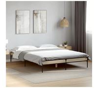 Bed Frame Sonoma Oak 140x190 cm Engineered Wood Metal Legs Plywood Slats Stable