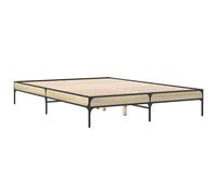 (sonoma oak, 150 x 200 cm) vidaXL Bed Frame Home Bed Base Mattress Foundation Engineered Wood and Metal