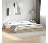 Bed Frame Sonoma Oak 180x200 cm Engineered Wood Plywood Slats Modern Platform XL