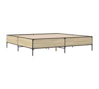 Bed Frame Sonoma Oak 180x200 cm Super King Engineered Wood and Metal vidaXL