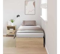 Bed Frame Sonoma oak 200x100x31.5cm Engineered Wood Single with Storage Compact [EEK: A]