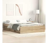 Bed Frame Sonoma Oak 2'6 Small Single 75x190cm Engineered Pinewood Storage in