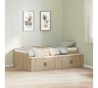 Bed Frame Sonoma Oak 80x200 cm Engineered Wood Storage Drawers 53.5cm LowProfile