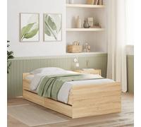 Bed Frame Sonoma Oak 90x190cm Engineered Wood with 2 Drawers Single Slatted [EEK: A]