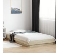 Bed frame Sonoma oak 90x190cm Single Engineered Wood Plywood Slats Minimal Style