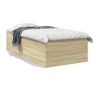 Bed frame Sonoma oak 90x200 cm engineered wood slatted modern single minimalist [EEK: A]