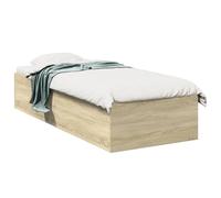 Bed Frame Sonoma Oak Engineered Wood 140x200 cm Small Single Modern Sturdy Slats [EEK: A]