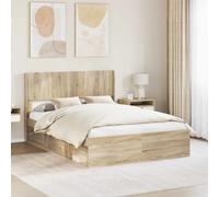 vidaXL Bed Frame with Storage and Headboard Sonoma Oak 160 x 200 cm