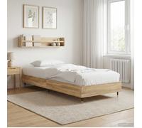 Bed Frame Sonoma Oak Single 80x200 Engineered Wood Modern Slim Design with Slat