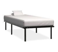Bed Frame Sturdy Black Metal with Poplar Slats 90x200 cm Low 38 cm Platform Bed