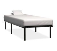 Bed Frame Sturdy Black Metal with Poplar Slats 90x200 cm Low 38 cm Platform Bed
