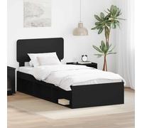 Bed Frame Super King White Solid Pine Wood Slatted Headboard 206x203cm Max200kg