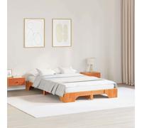 Bed Frame Wax Brown 120 x 200 cm Solid Pine Wood