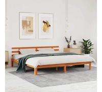 Bed Frame Wax Brown 203.5 x 205.5 x 69.5 cm Solid Wood Pine