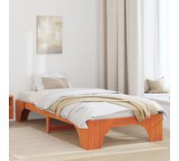 Bed Frame Wax Brown Solid Wood 90 x 200 cm Durable Rectangular Berkfield Home Brown One Size