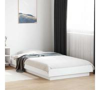 Bed frame White 100x200cm Engineered Wood Slatted Plywood Base Modern Minimalist