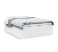 Bed Frame White 120x190 cm Engineered Wood Small Double Slatted Low Profile Cozy [EEK: A]