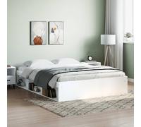 Bed Frame White 150x200 cm King Engineered Wood Solid Pine Storage Slatted Base [EEK: A]