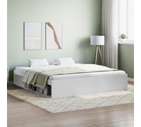 Bed Frame White 180x200 cm Engineered Wood Solid Pine Plywood Slats Storage 6pcs [EEK: A]