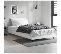Bed frame White 200x200 cm Engineered Wood & Metal Plywood Slat Modern Platform
