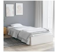 Bed Frame White 90x190 cm Solid Pinewood Single Modern Sturdy Slatted Minimalist