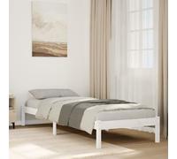 Bed frame White 90x220 cm Solid Pine Extra Long Slatted Wooden Single with Slats