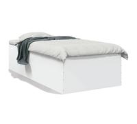 Bed Frame White Engineered Wood 75x190 cm Small Single Minimalist Modern Slim UK [EEK: A]