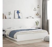 Bed Frame White Engineered Wood Super King 180x200 cm with 6 Drawers Storage Set [EEK: A]